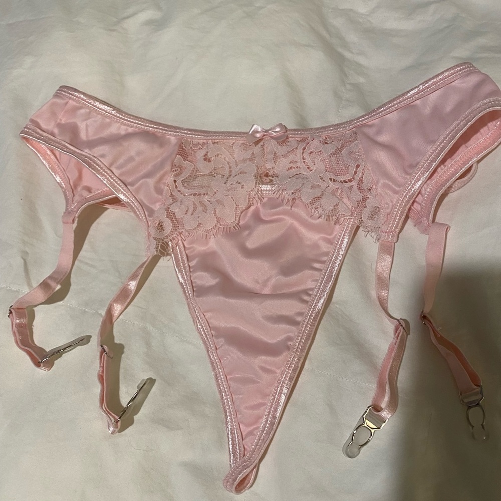 Pink garter belt